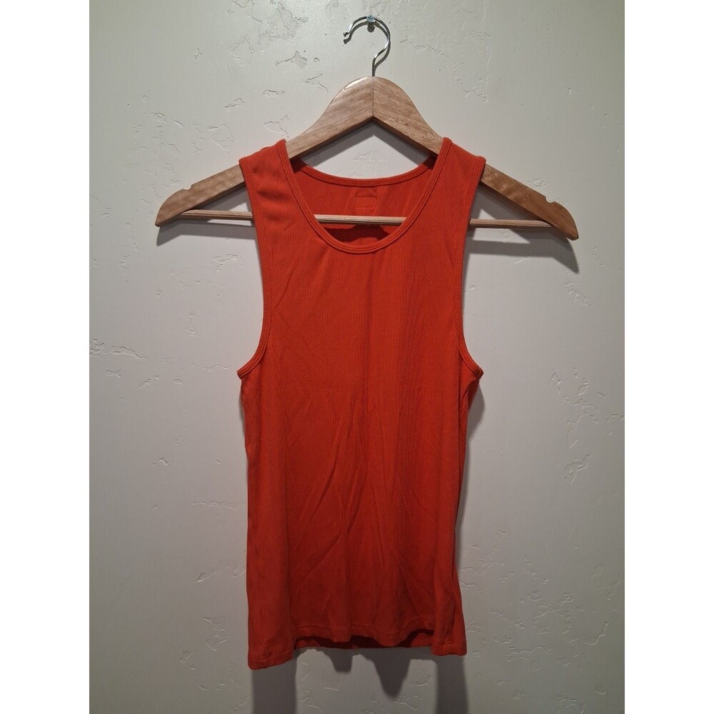 Tiger Friday Women Size S Orange Ribbed Tank Top Dancewear Activewear Edge Prep